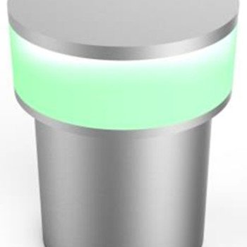 LED sieninis šviestuvas, poliruotas metalas, 1.3W, žalia šviesa
