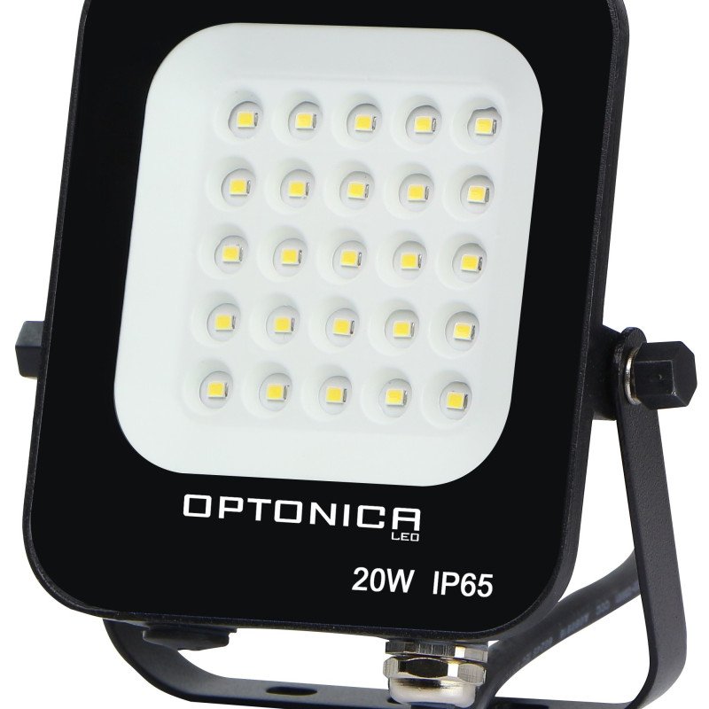 LED prožektorius, juodas, 20W, šilta balta šviesa