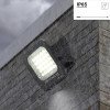 LED prožektorius, juodas, 20W, šilta balta šviesa