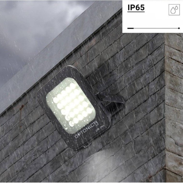 LED prožektorius, juodas, 20W, šilta balta šviesa