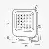 LED prožektorius, juodas, 20W, Žalia