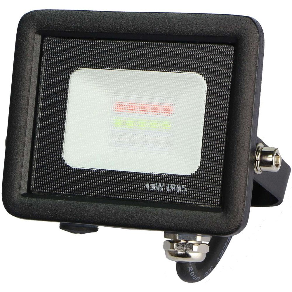 LED prožektorius, juodas, 10W, RGB