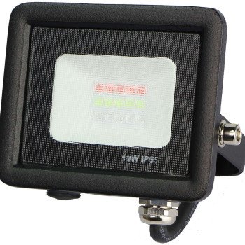 LED prožektorius, juodas, 10W, RGB