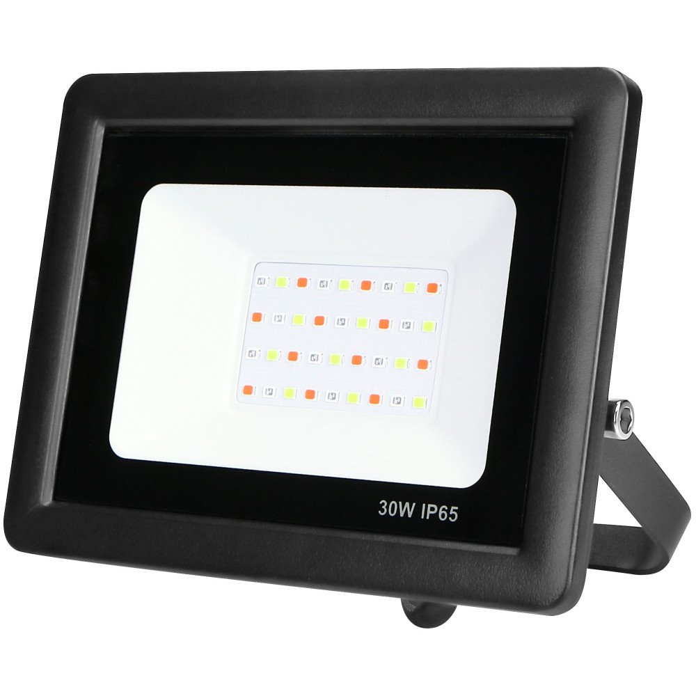 LED prožektorius, juodas, 30W, RGB