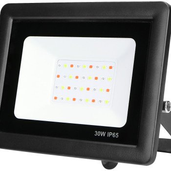 LED prožektorius, juodas, 30W, RGB