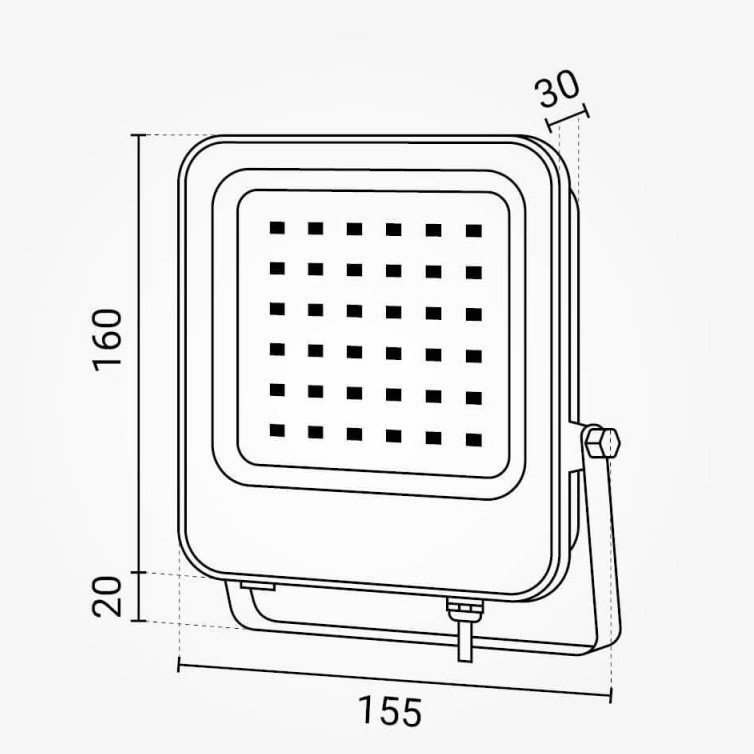 LED prožektorius, juodas, 30W, RGB