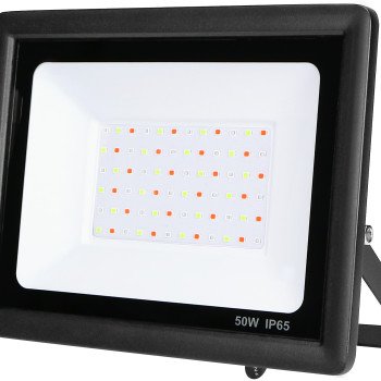 LED prožektorius, juodas, 50W, RGB