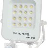 LED prožektorius, baltas, PIR jutiklis, 10W, šilta balta šviesa