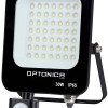 LED prožektorius, juodas, PIR jutiklis, 30W, šilta balta šviesa