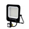 LED prožektorius, juodas, PIR jutiklis, 30W, šilta balta šviesa