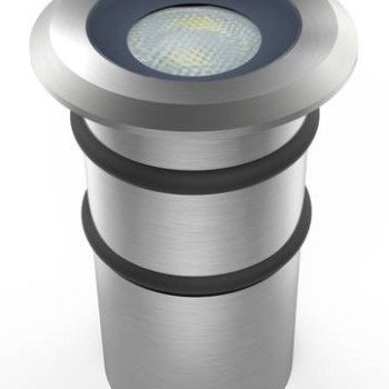 LED žemės paviršinis šviestuvas, nerūdyjantis plienas, 1W, šalta balta šviesa