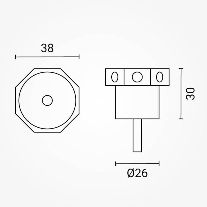 LED baseino sienos šviestuvas, 1.2W, šalta balta šviesa