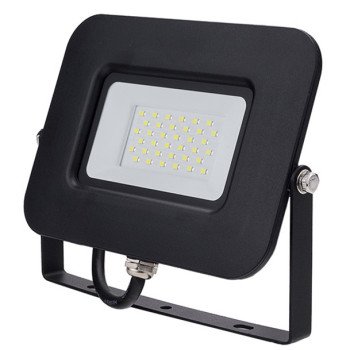 LED prožektorius, juodas, Premium Line, 5 metai garantija, 30W, šilta balta šviesa