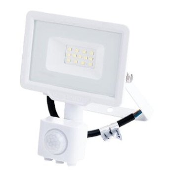 LED prožektorius, baltas, City Line, PIR jutiklis, 10W, šilta balta šviesa