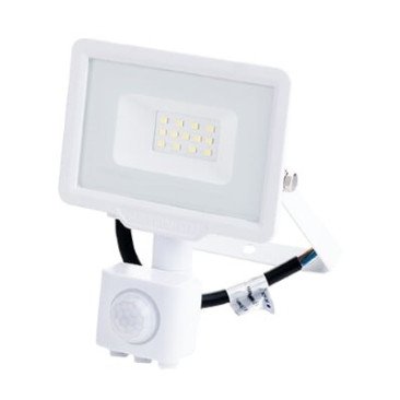 LED prožektorius, baltas, City Line, PIR jutiklis, 10W, šilta balta šviesa