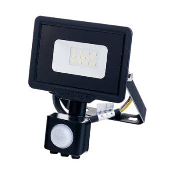 LED prožektorius, juodas, City Line, PIR jutiklis, 10W, šilta balta šviesa