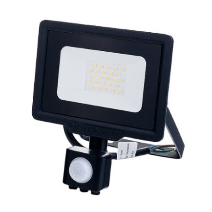 LED prožektorius, juodas, City Line, PIR jutiklis, 30W, šilta balta šviesa