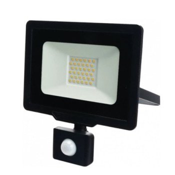 LED prožektorius, juodas, City Line, PIR jutiklis, 30W, šilta balta šviesa LED prožektorius, juodas, City Line, PIR jutiklis, 30W, šilta balta šviesa
