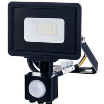 LED prožektorius, juodas, City Line, PIR jutiklis, 70cm laidas, 10W, šilta balta šviesa