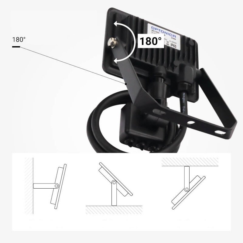 LED prožektorius, juodas, City Line, PIR jutiklis, 70cm laidas, 10W, šilta balta šviesa LED prožektorius, juodas, City Line, PIR jutiklis, 70cm laidas, 10W, šilta balta šviesa
