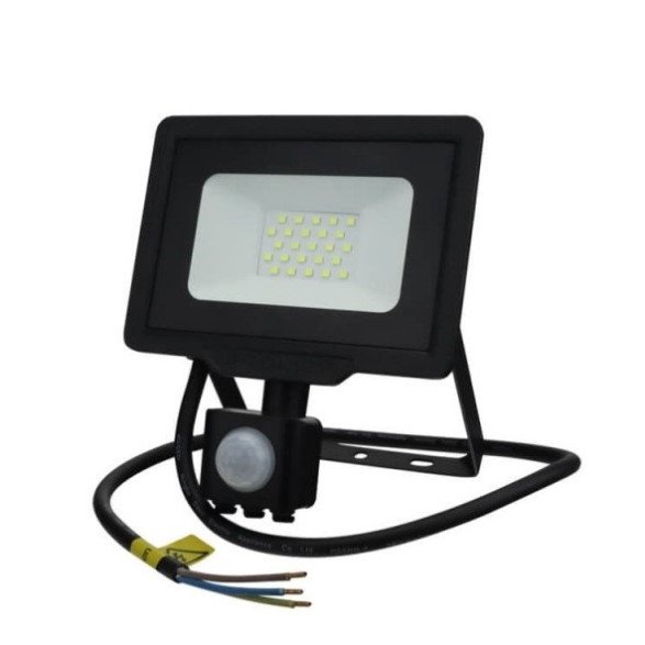 LED prožektorius, juodas, City Line, PIR jutiklis, 70cm laidas, 20W, šilta balta šviesa LED prožektorius, juodas, City Line, PIR jutiklis, 70cm laidas, 20W, šilta balta šviesa