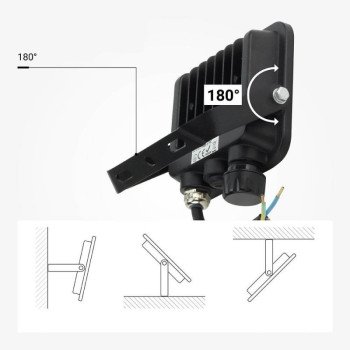 LED prožektorius, juodas, 90Lm/W, 20W, CCT 3000K-6000K