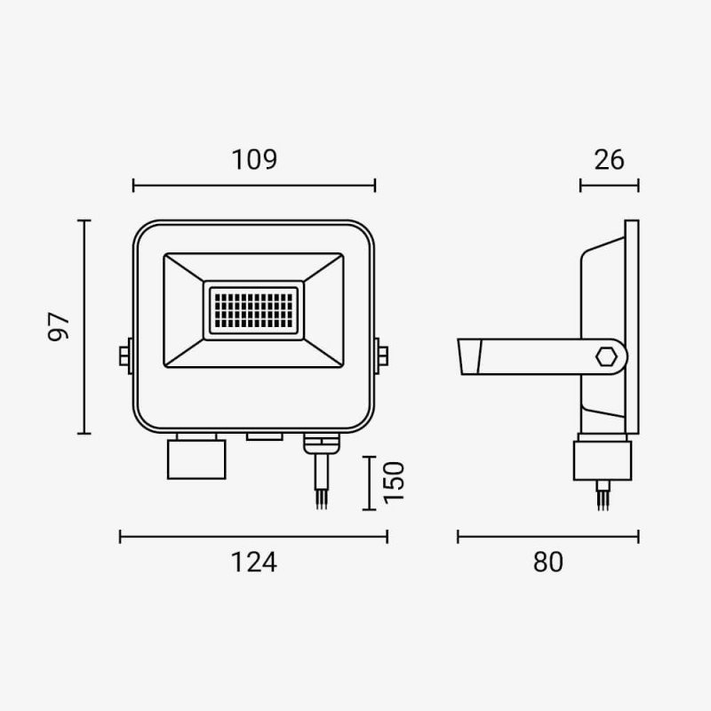 LED prožektorius, juodas, 90Lm/W, 20W, CCT 3000K-6000K