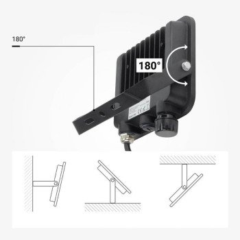 LED prožektorius, juodas, 90Lm/W, 30W, CCT 3000K-6000K