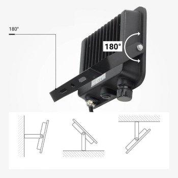 LED prožektorius, juodas, 90Lm/W, 50W, CCT 3000K-6000K