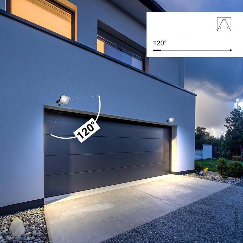 LED prožektorius, juodas, 90Lm/W, 50W, CCT 3000K-6000K
