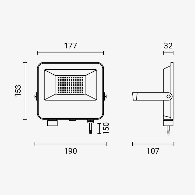 LED prožektorius, juodas, 90Lm/W, 50W, CCT 3000K-6000K