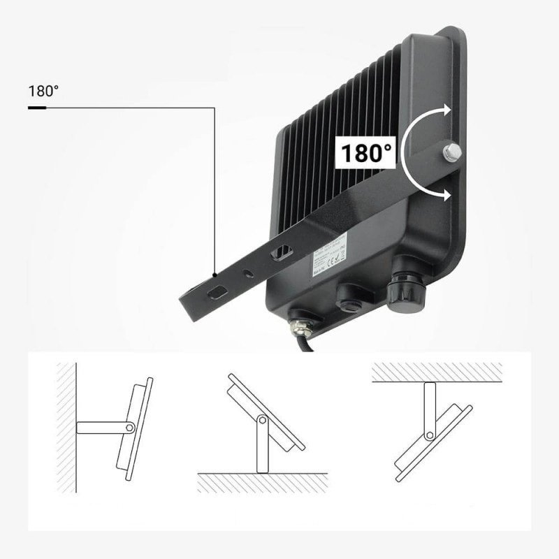 LED prožektorius, juodas, 90Lm/W, 100W, CCT 3000K-6000K