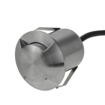 LED žemės paviršinis šviestuvas, nerūdyjantis plienas, 2 spinduliai, 1.3W, šilta balta šviesa