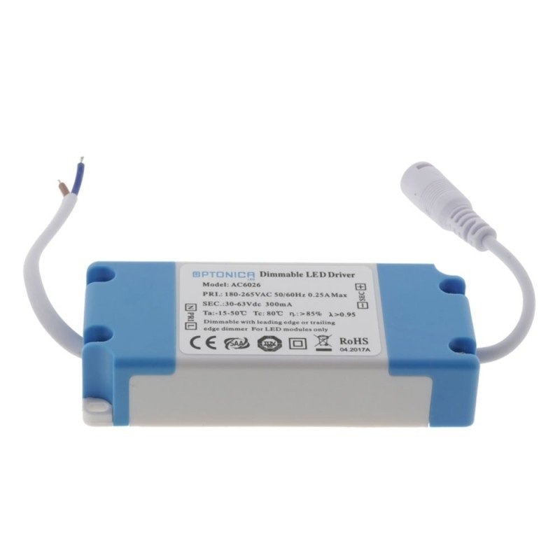 LED maitinimo šaltinis, 30-63V, 0.3A, reguliuojamas LED maitinimo šaltinis, 30-63V, 0.3A, reguliuojamas