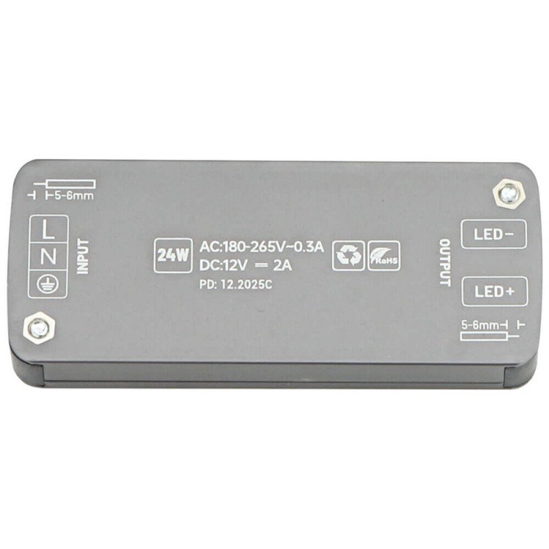 LED maitinimo šaltinis, 12V, 24W, plonas