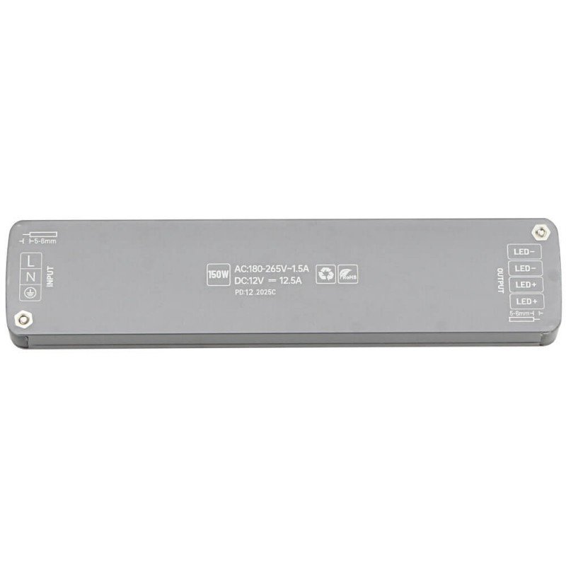LED maitinimo šaltinis, 12V, 150W, plonas LED maitinimo šaltinis, 12V, 150W, plonas
