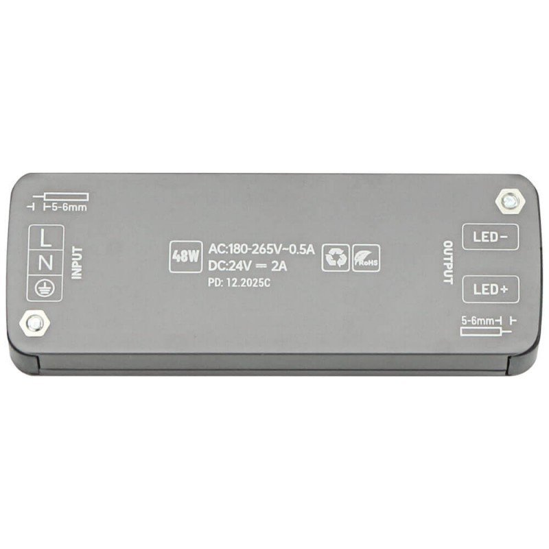 LED maitinimo šaltinis, 24V, 48W, plonas