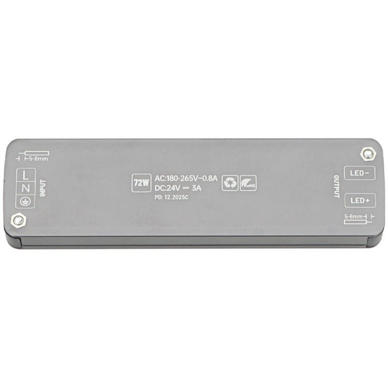 LED maitinimo šaltinis, 24V, 72W, plonas
