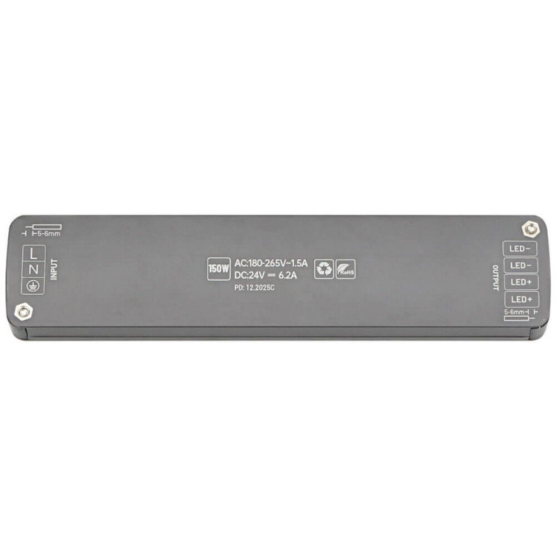 LED maitinimo šaltinis, 24V, 150W, plonas