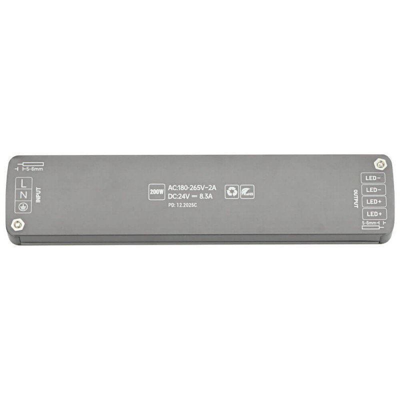 LED maitinimo šaltinis, 24V, 200W, plonas