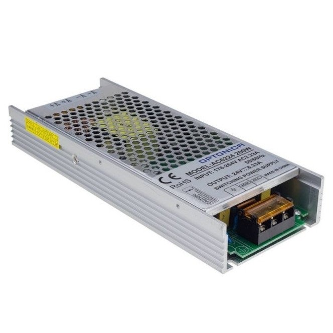LED maitinimo šaltinis, 24V, 200W, 3 metai garantija