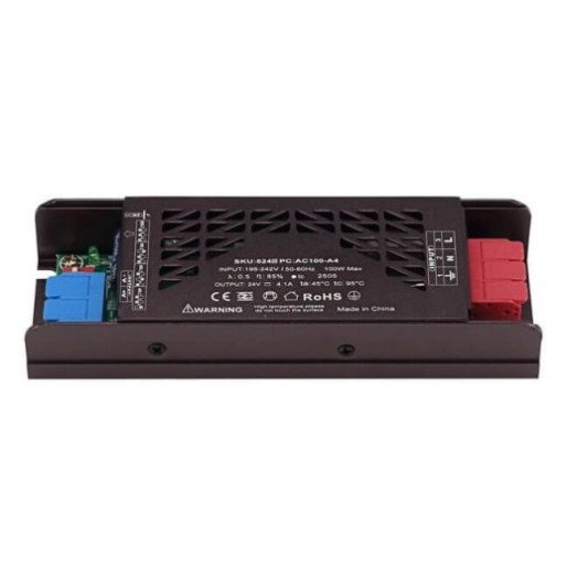 LED juostos maitinimo šaltinis, 100W, 24V, 4.1A, tylus LED juostos maitinimo šaltinis, 100W, 24V, 4.1A, tylus