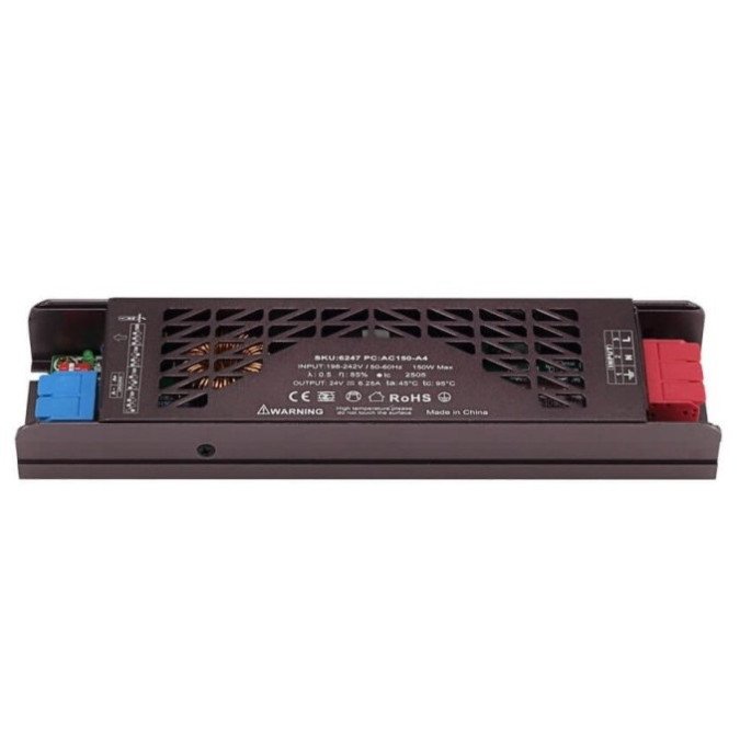 LED juostos maitinimo šaltinis, 150W, 24V, 6.25A, tylus LED juostos maitinimo šaltinis, 150W, 24V, 6.25A, tylus