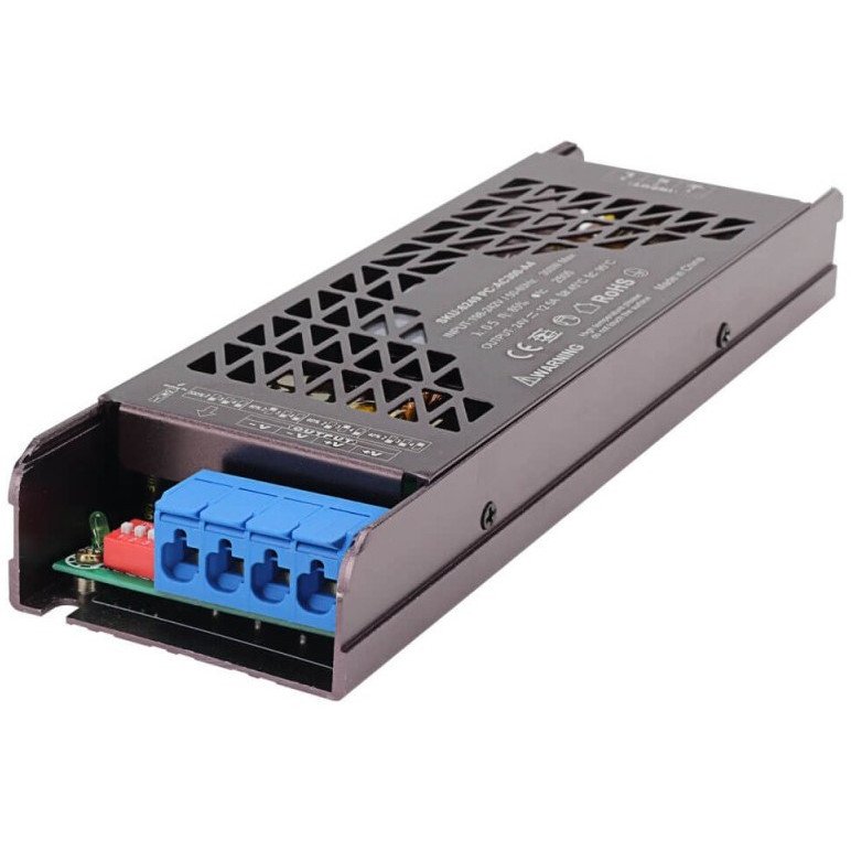 LED juostos maitinimo šaltinis, 300W, 24V, 12.5A, tylus