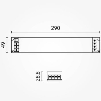 LED maitinimo šaltinis, 12V, 150W, reguliuojamas, plonas