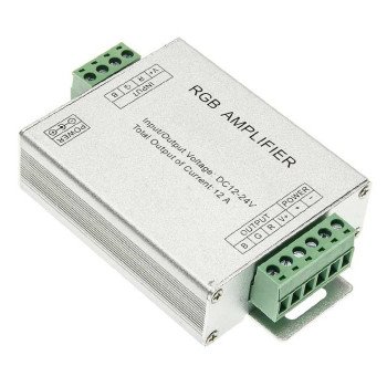 LED RGB juostos maitinimo stiprintuvas, 12-24V, 12A