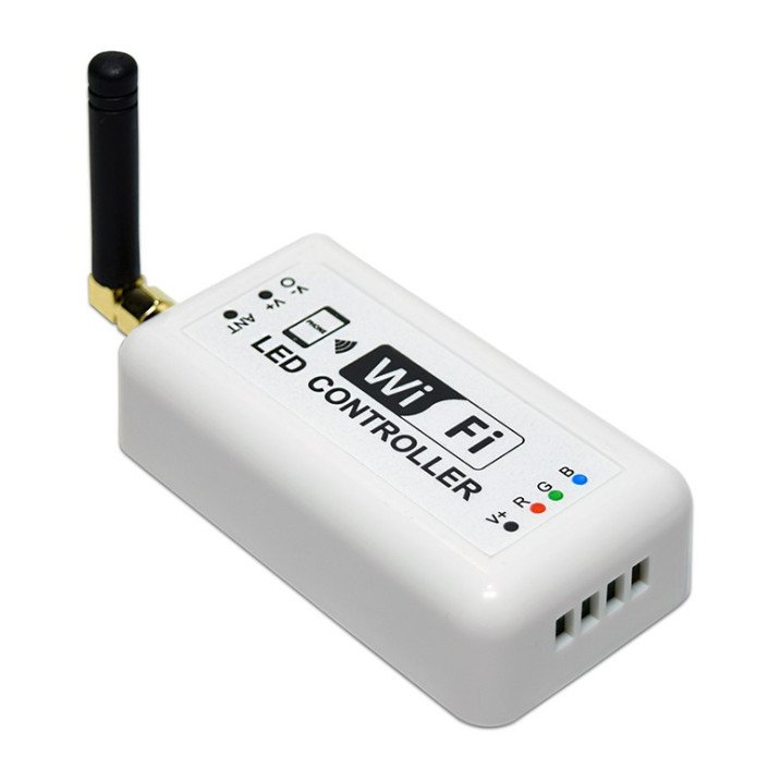 LED vienspalvės juostos Wi-Fi valdiklis, 7.5-24V, 3 kanalai LED vienspalvės juostos Wi-Fi valdiklis, 7.5-24V, 3 kanalai