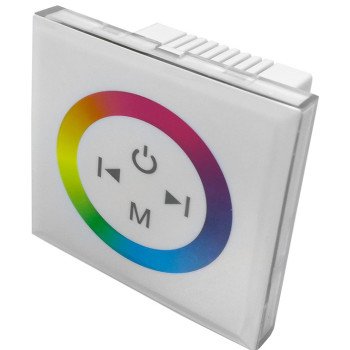 LED RGB spalvos reguliavimo panelė/valdiklis, sieninė, sensorinė, balta