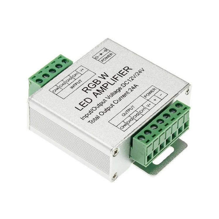 LED RGBW juostos maitinimo stiprintuvas, 12/24V, 24A LED RGBW juostos maitinimo stiprintuvas, 12/24V, 24A