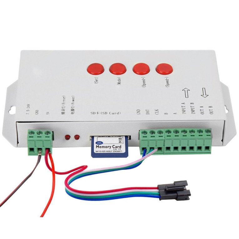 LED skaitmeninės juostos valdiklis, 5-24V, 16 programų LED skaitmeninės juostos valdiklis, 5-24V, 16 programų